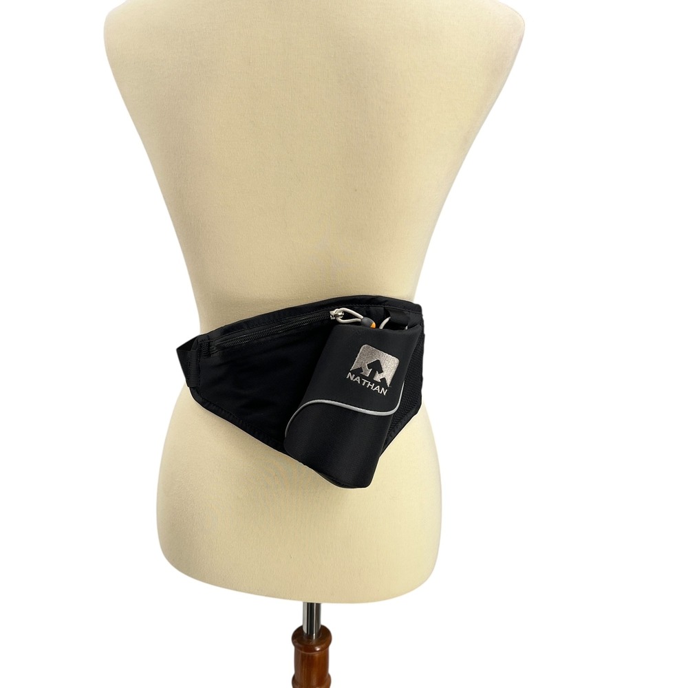 Nathan‎ Running Belt Waist Pack Black Water Bottle and ID Holder Reflective